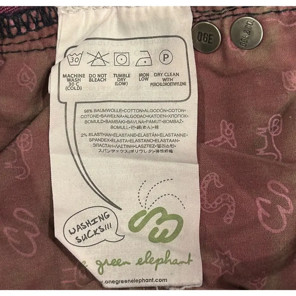 One Green Elephant Kosai Slim Jeans Women's Medium 30x32 Distressed Whiskering